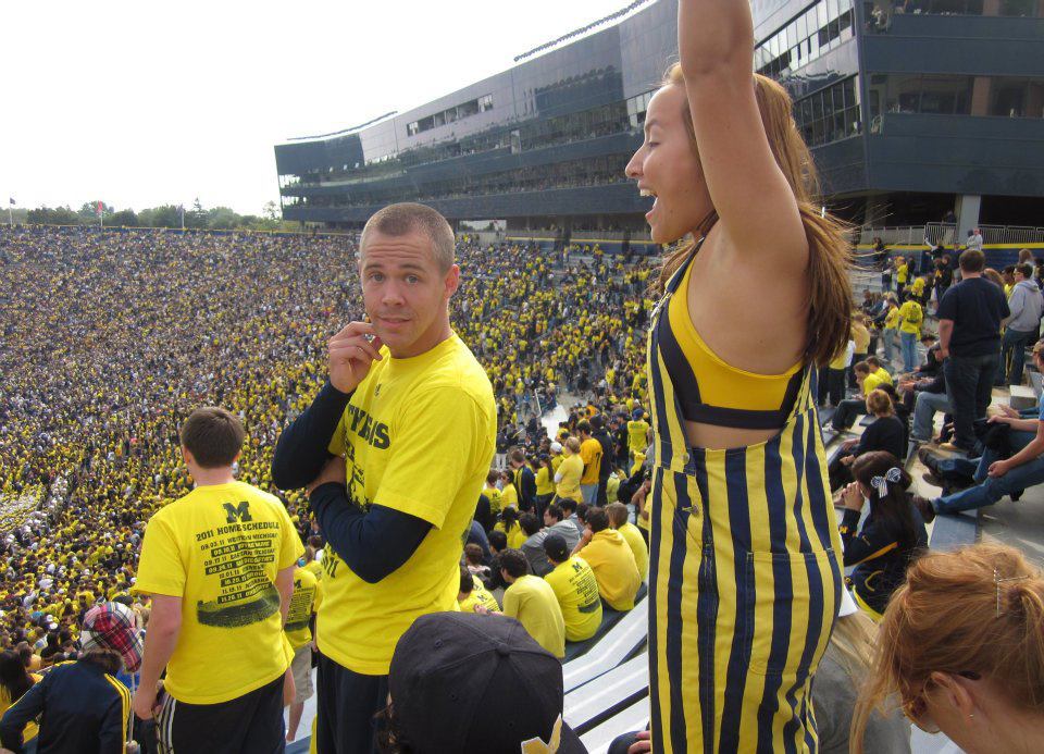Cheering at Michigan Football Game